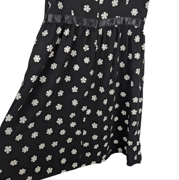 I de F Paris Black Floral Sleeveless Fit & Flare Dress Size 2 A-Line Cocktail - Picture 3 of 9